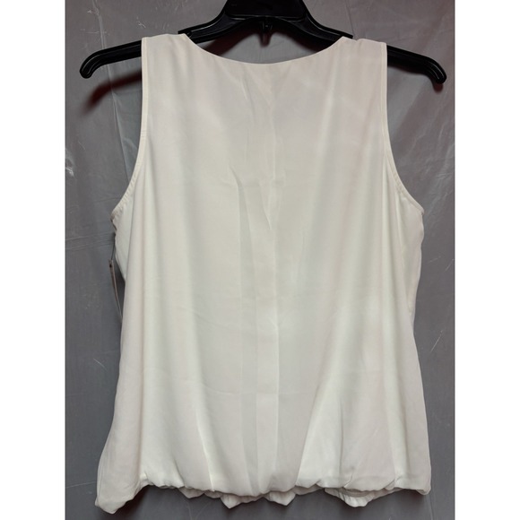 Alfani NWT Women's Cream‎ Sleeveless Top Size 10 with Elastic Blouson Bottom - Picture 3 of 3